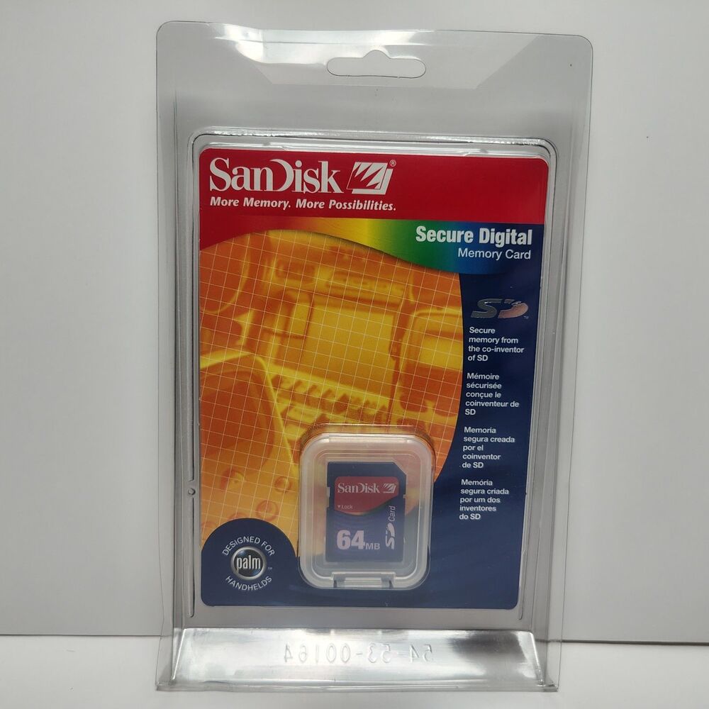 New Sealed Vintage SanDisk 64MB SD Memory Card  Early 2000s Tech Collector